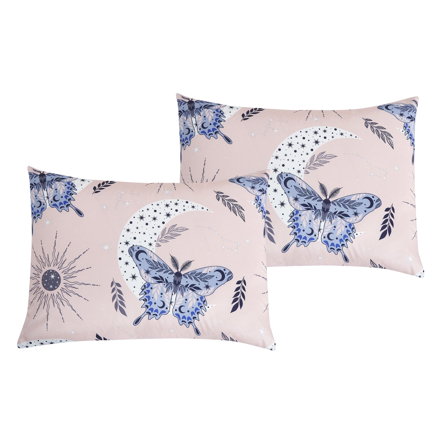 Butterfly Kids Comforter Set Twin Size Kids Blush Pink Comforter Set with Toy Throw Pillow - For Girls