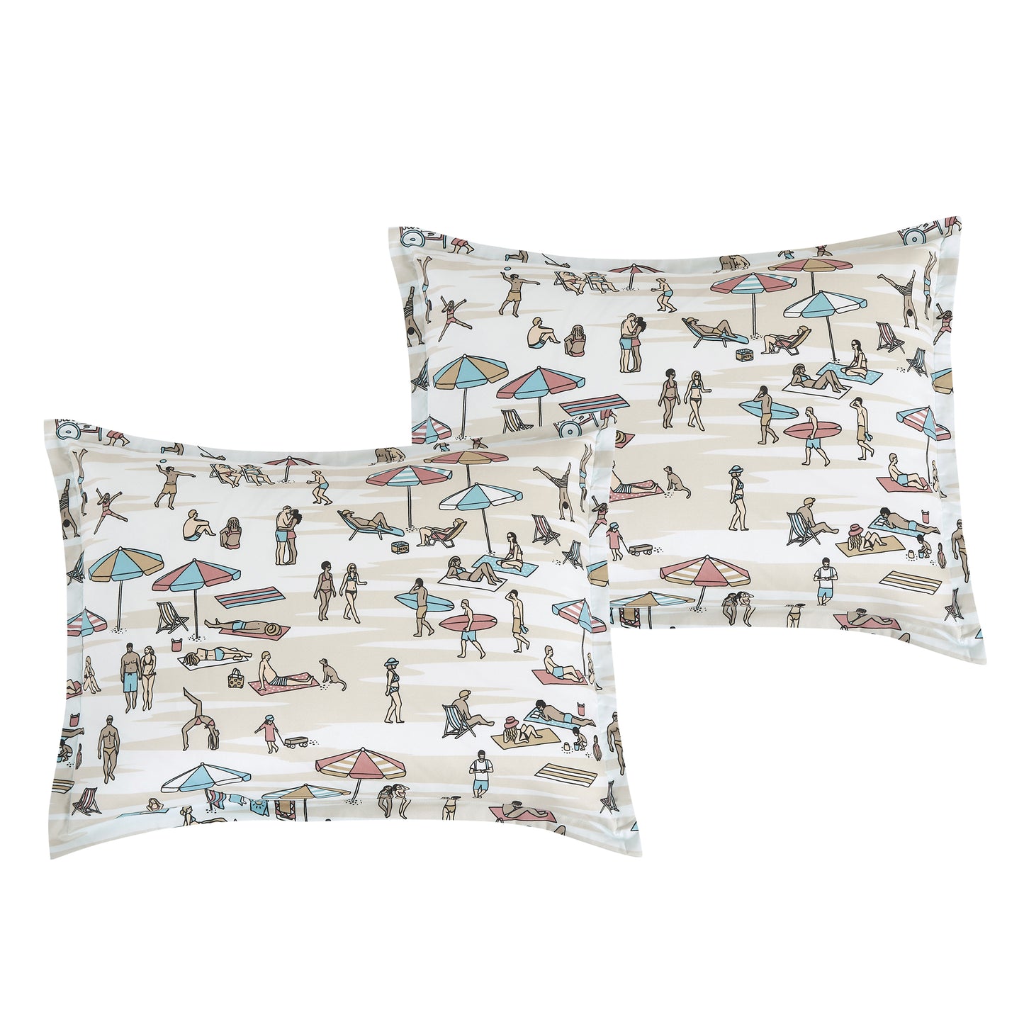 Coastal Beach Surfing Kids Comforter Set Twin Size Blue Comforter Set with Surf Board Throw Pillow Boys Girls