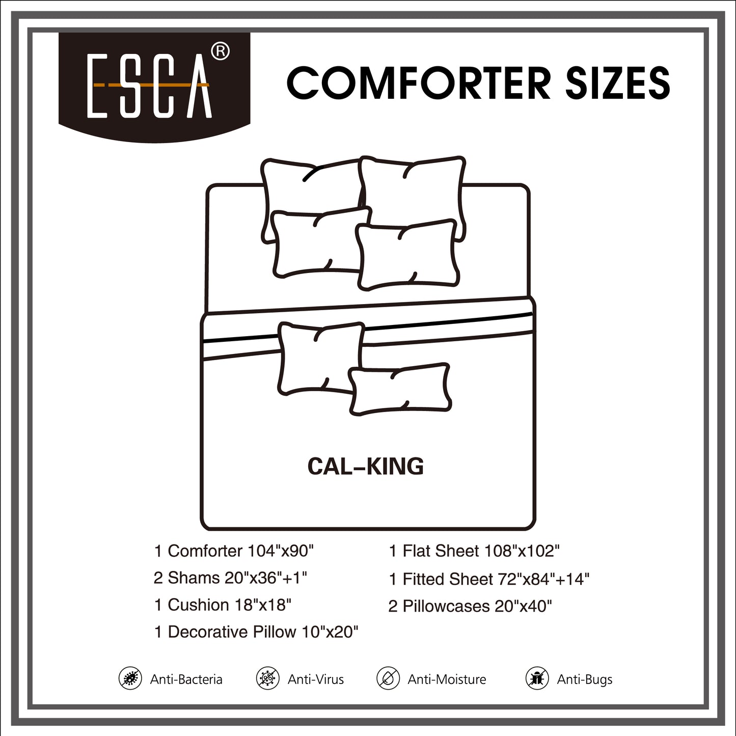 Bed-in-a-Bag 9-pieces Jarina Beige Jacquard Bedding Comforter and Bed Shirt Set - Cal King Size