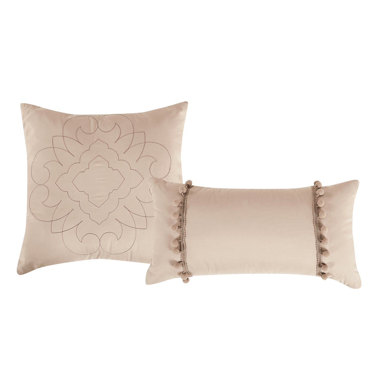 Bed-in-a-Bag 9-pieces Jovana Blush Pink Comforter and Sheet Set, Bed in Bag Quilted Bedding Set - Cal King Size