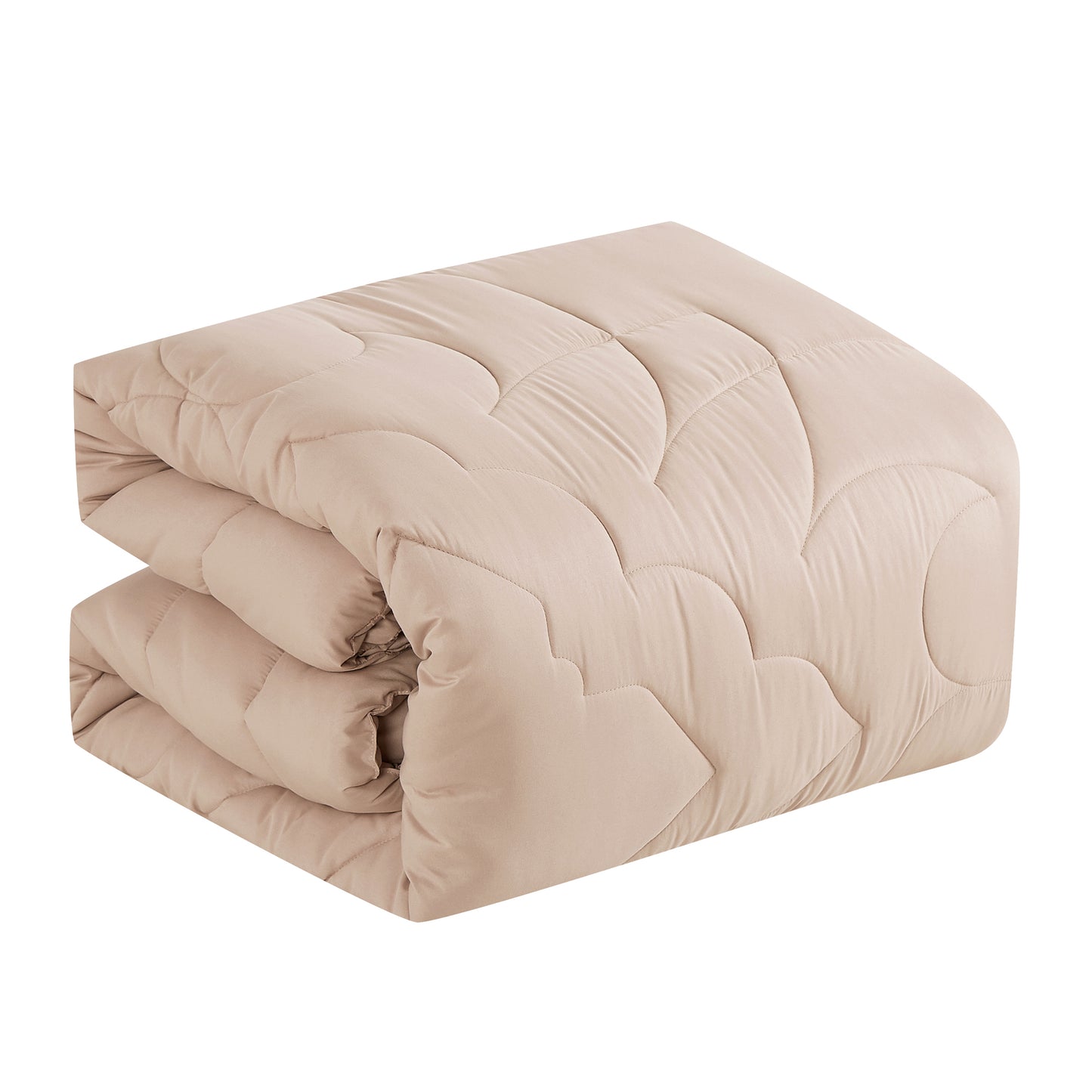 Bed-in-a-Bag 9-pieces Jovana Blush Pink Comforter and Sheet Set, Bed in Bag Quilted Bedding Set - Cal King Size