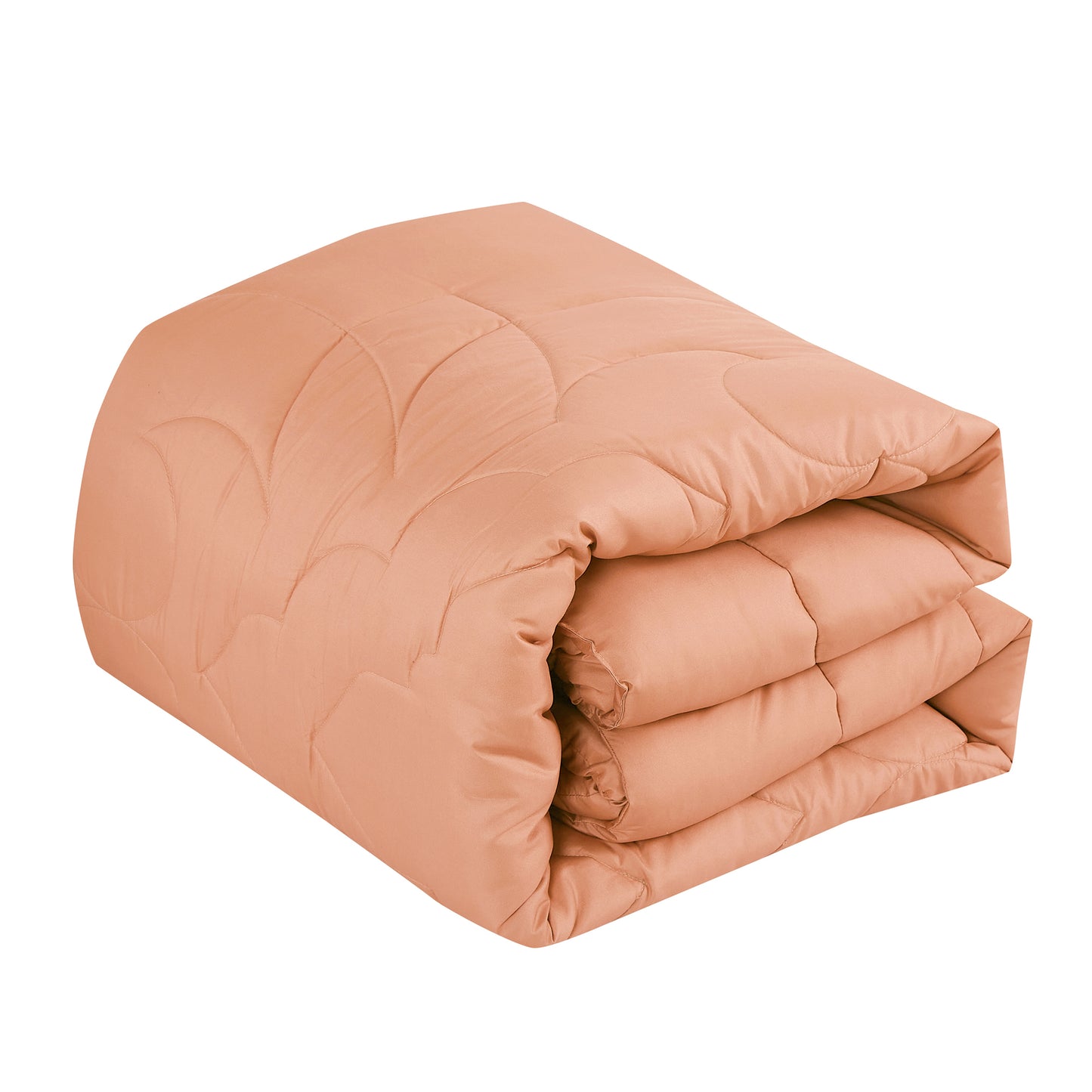 Bed-in-a-Bag 9-pieces Purity Floral Coral Pink Comforter and Sheet Set, Bed in Bag Quilted Floral Bedding Set - Cal King Size