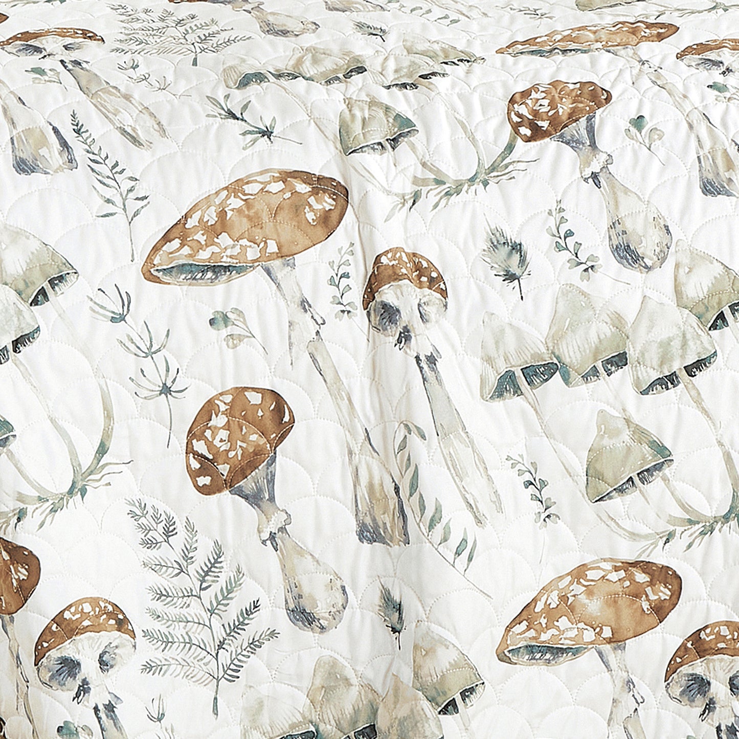 3-Piece Teenie Taupe Mushroom Bedspread Set King Size Reversible Brown Quilt