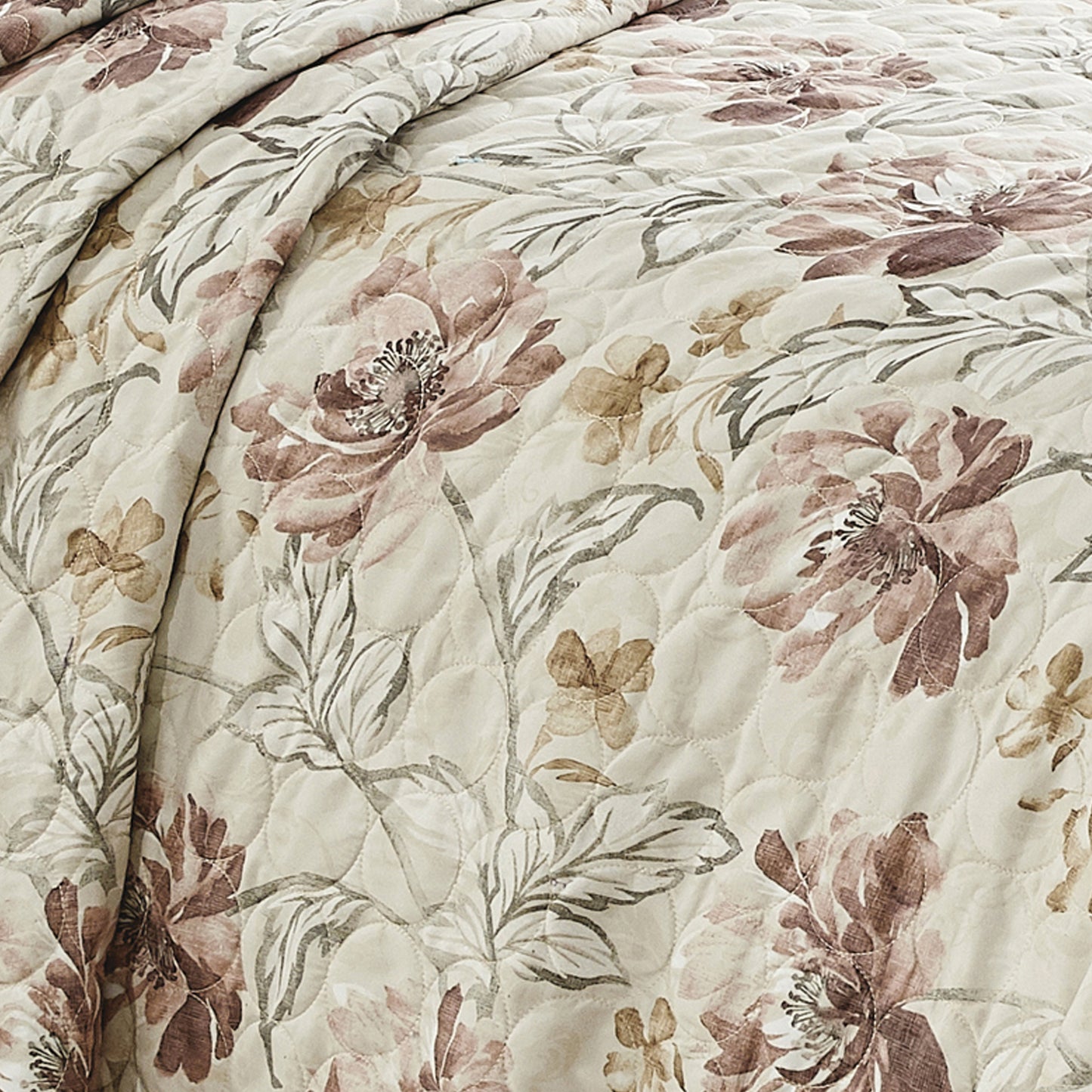 3-Piece Bahamar Floral Blush Pink Bedspread Set King Size Shabby Chic Quilt