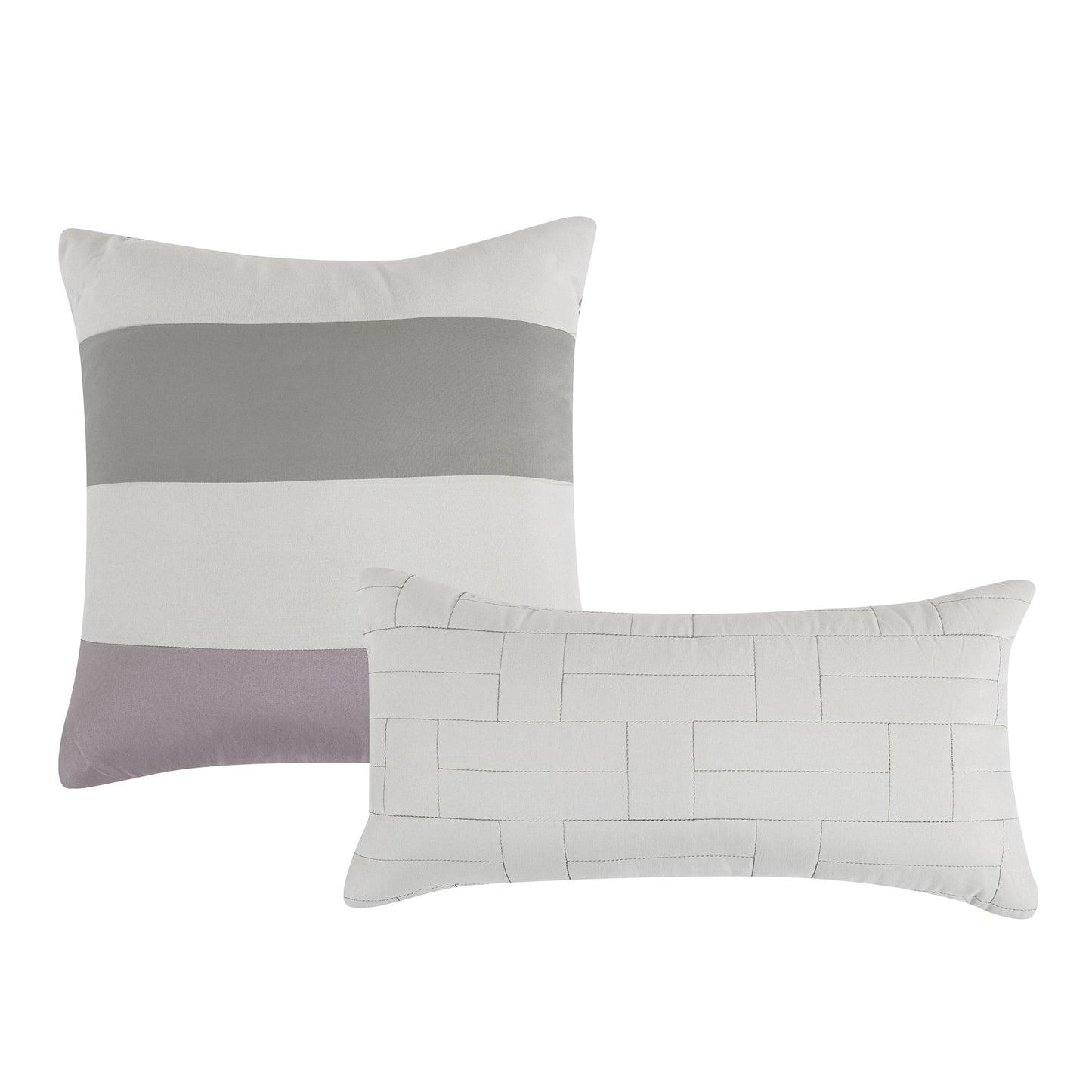 Bed-in-a-Bag 9-pieces Ena Grey Pintuck Real Quilting Comforter and Sheet Set Bedding Set - Cal King Size