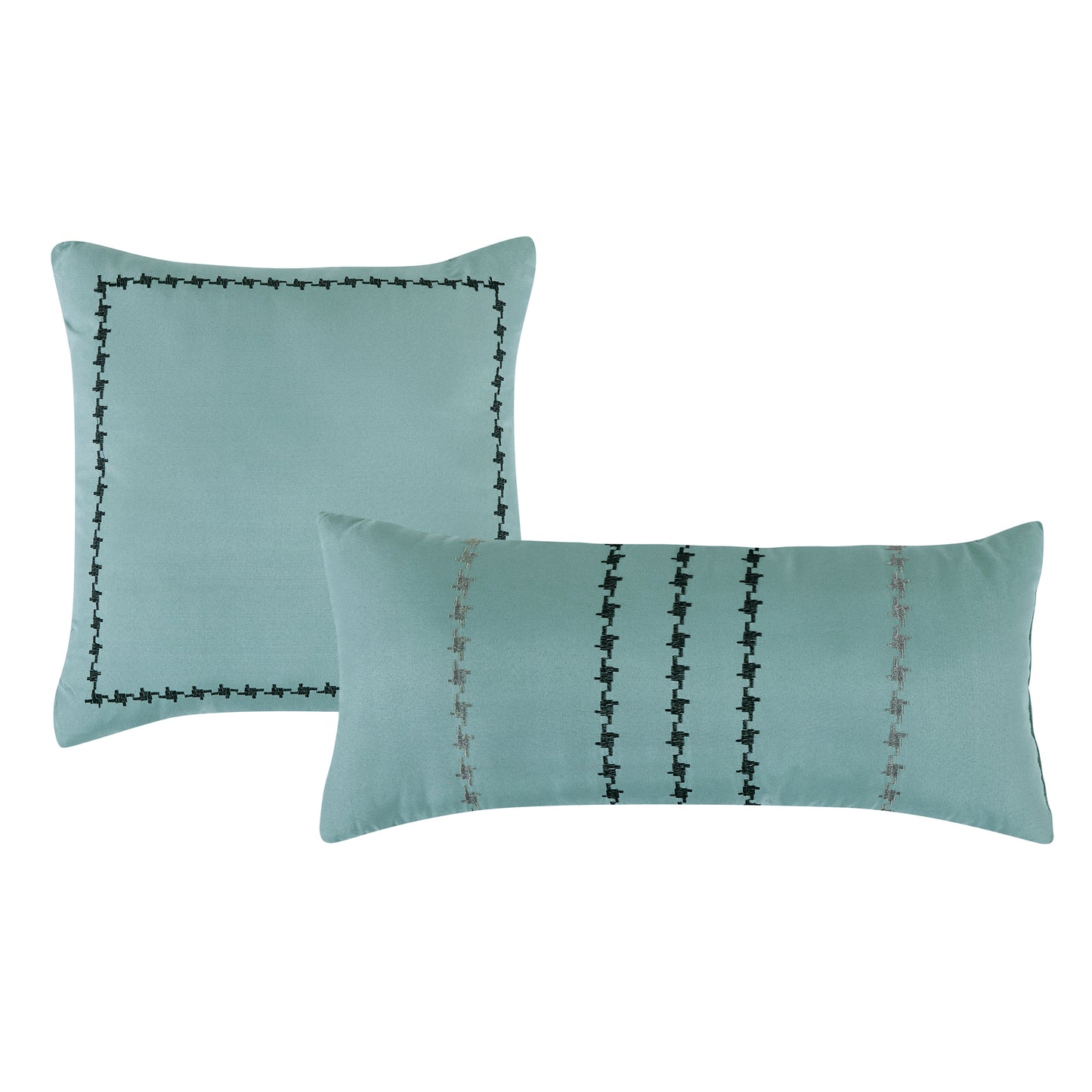 Bed-in-a-Bag 9-pieces Eris Teal Embroidery Comforter and Sheet Set Bedding Set - Cal King Size