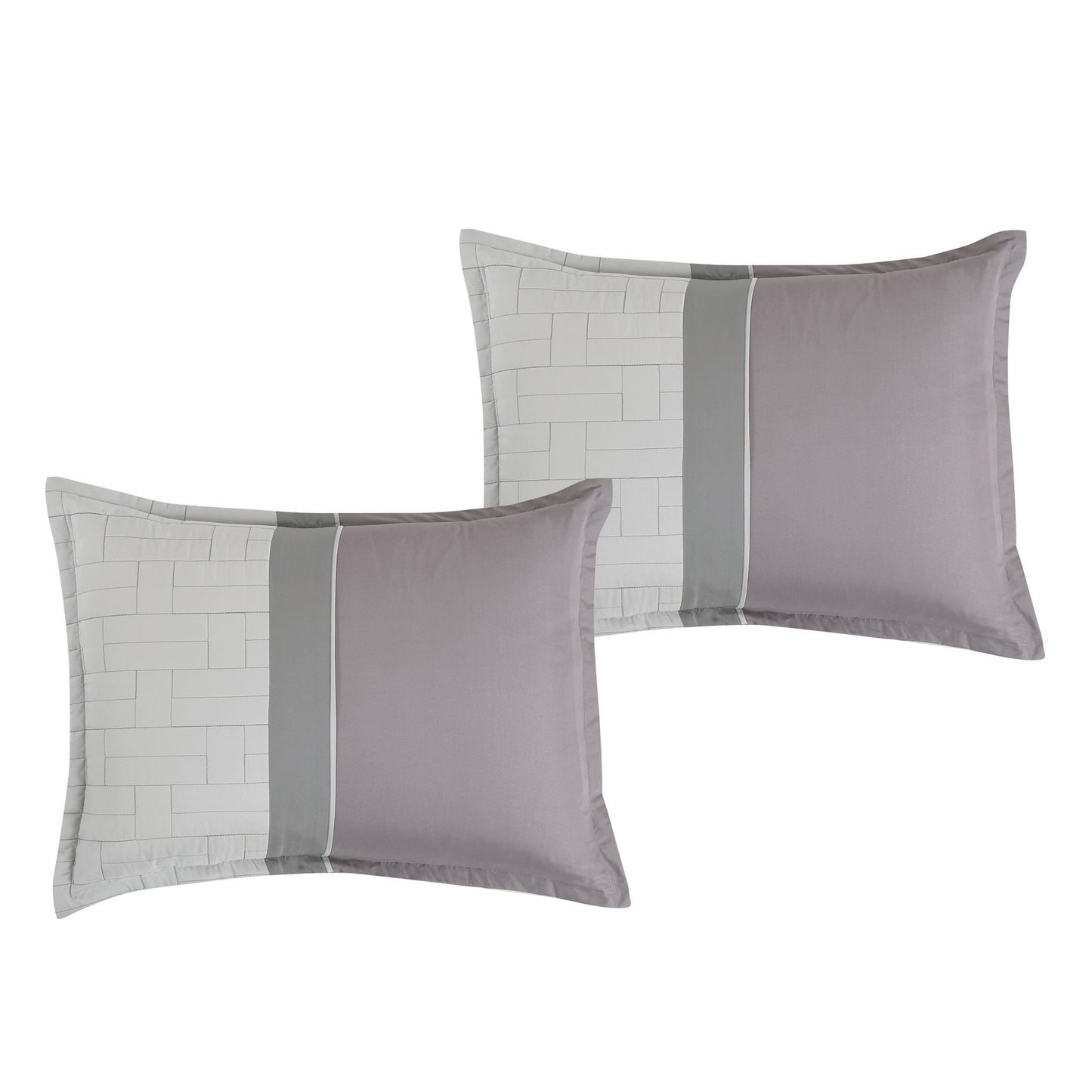 Bed-in-a-Bag 9-pieces Ena Grey Pintuck Real Quilting Comforter and Sheet Set Bedding Set - Cal King Size