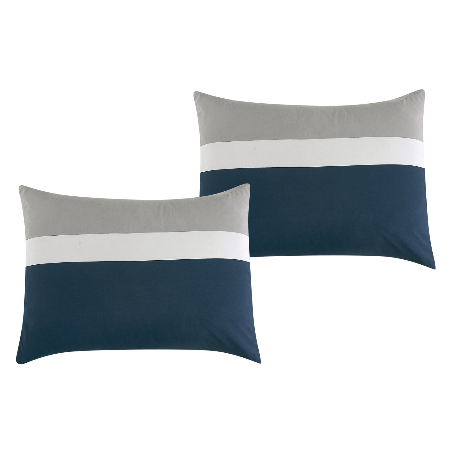 Bed-in-a-Bag 9-pieces Kirby Navy Blue and Grey Embroidery Bedding Comforter and Sheet Set - Cal King Size