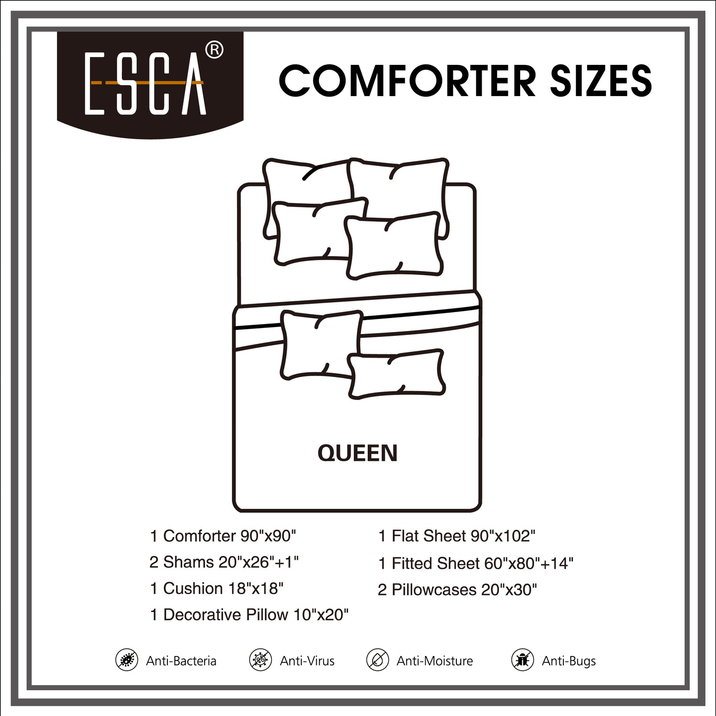 Bed-in-a-Bag 9-pieces Kineta Peach Pink Comforter and Sheet Set ,Bed in Bag Embroidery Bedding  Set- Cal King Size