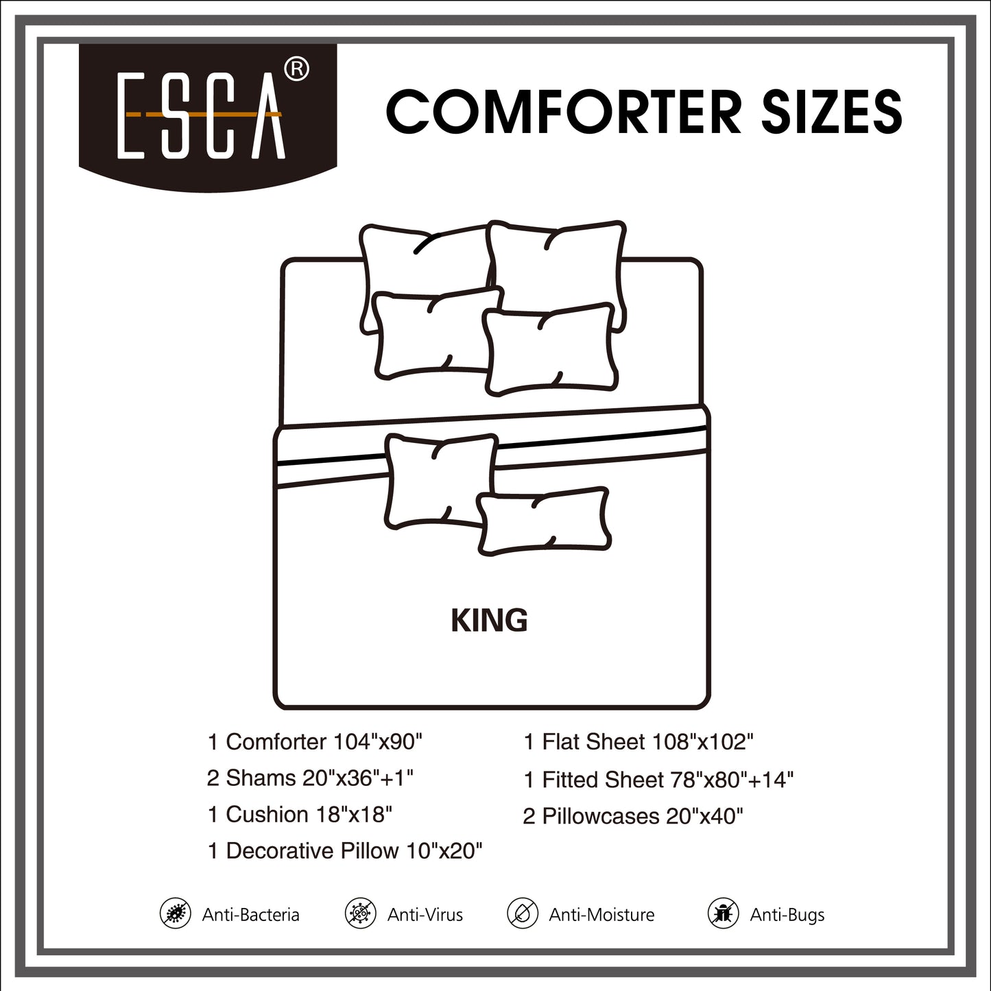 Bed-in-a-Bag 9-pieces Kineta Peach Pink Comforter and Sheet Set ,Bed in Bag Embroidery Bedding  Set- Cal King Size