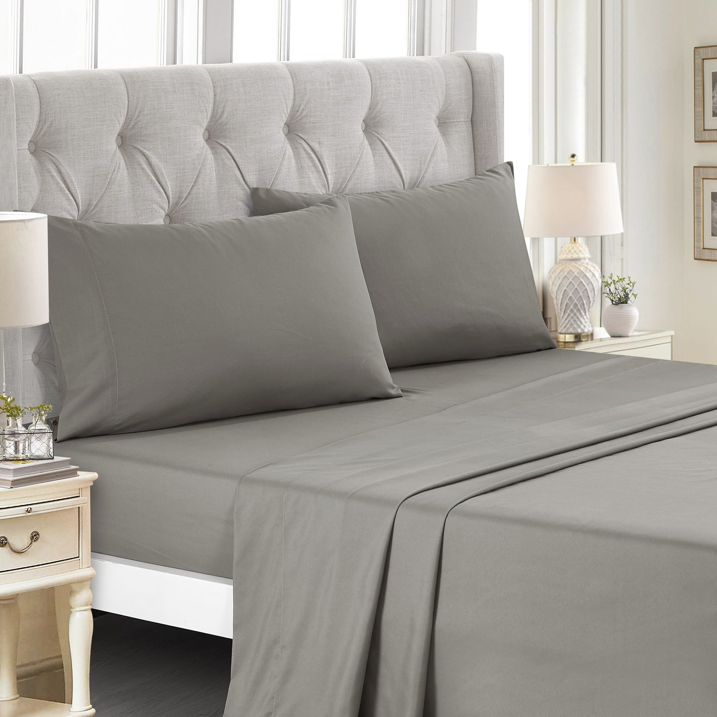 Bed-in-a-Bag 9-pieces Eris Teal Embroidery Comforter and Sheet Set Bedding Set - Cal King Size